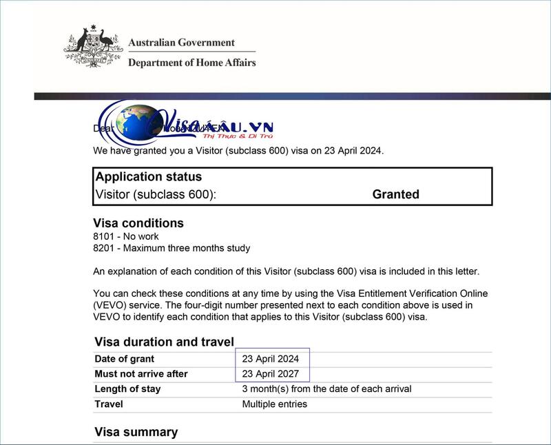 Visa du lịch Úc là loại thị thực có thời hạn, dành cho công dân nước ngoài muốn thăm thân, du lịch hoặc công tác ngắn hạn tại Úc