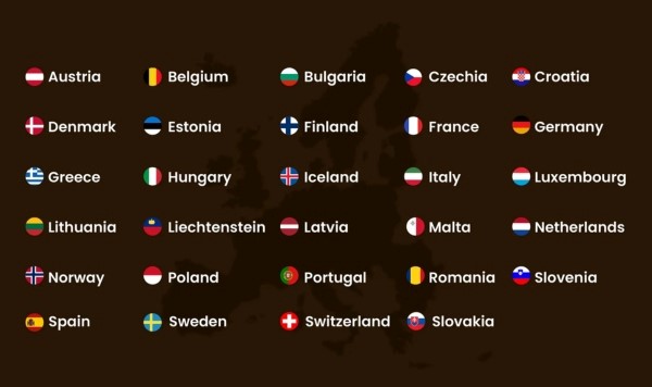 Danh sách 29 nước thuộc khối Schengen