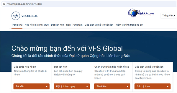 Nhấn “Kiểm tra tình trạng hồ sơ” để kiểm tra qúa trình xét duyệt visa Đức