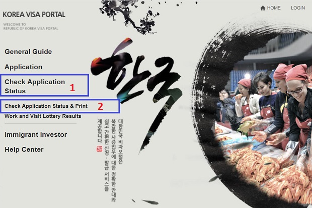 Nhấp vào mục Check Application Status và Check Application Status and Print