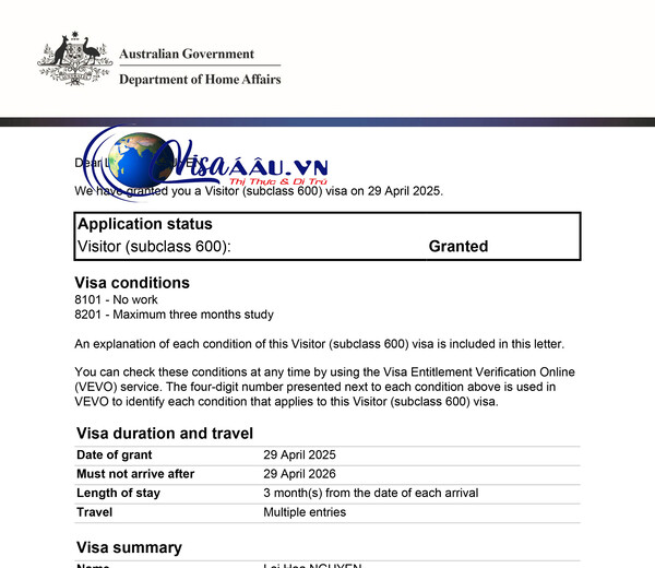 Người nộp đơn xin visa du lịch Úc phải chứng minh cung cấp đầy đủ hồ sơ, không có tiền án tiền sự và có đầy đủ khả năng chi trả cho chuyến đi